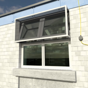 Canopy fly screen box over an external window
