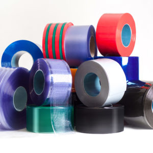 Selection of different coloured rolls of PVC Strip Curtain