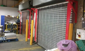 Wide PVC Strip Curtains hanging inside a warehouse