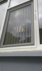 External image of a white fly screen window installed to a window