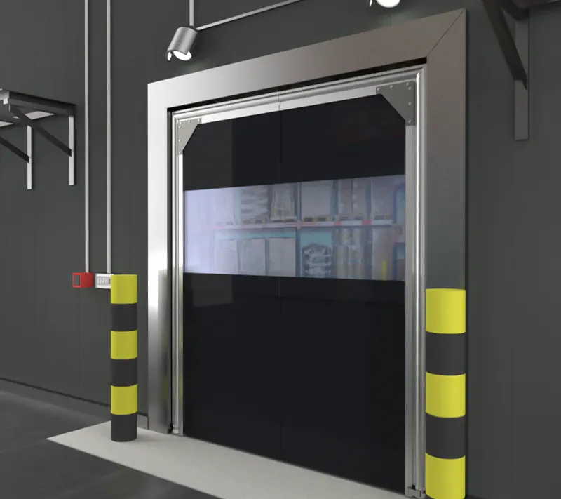 PVC crash doors used at a warehouse enterance